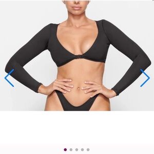 NWT SKIMS Swim Long Sleeve Shrug in Black Size XL